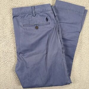 Polo Ralph Lauren Pants Mens 38x30 Blue Chino Classic Cotton Twill Slim Stretch